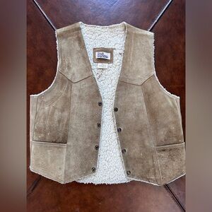 Vintage Baja California leather and Sherpa vest size medium